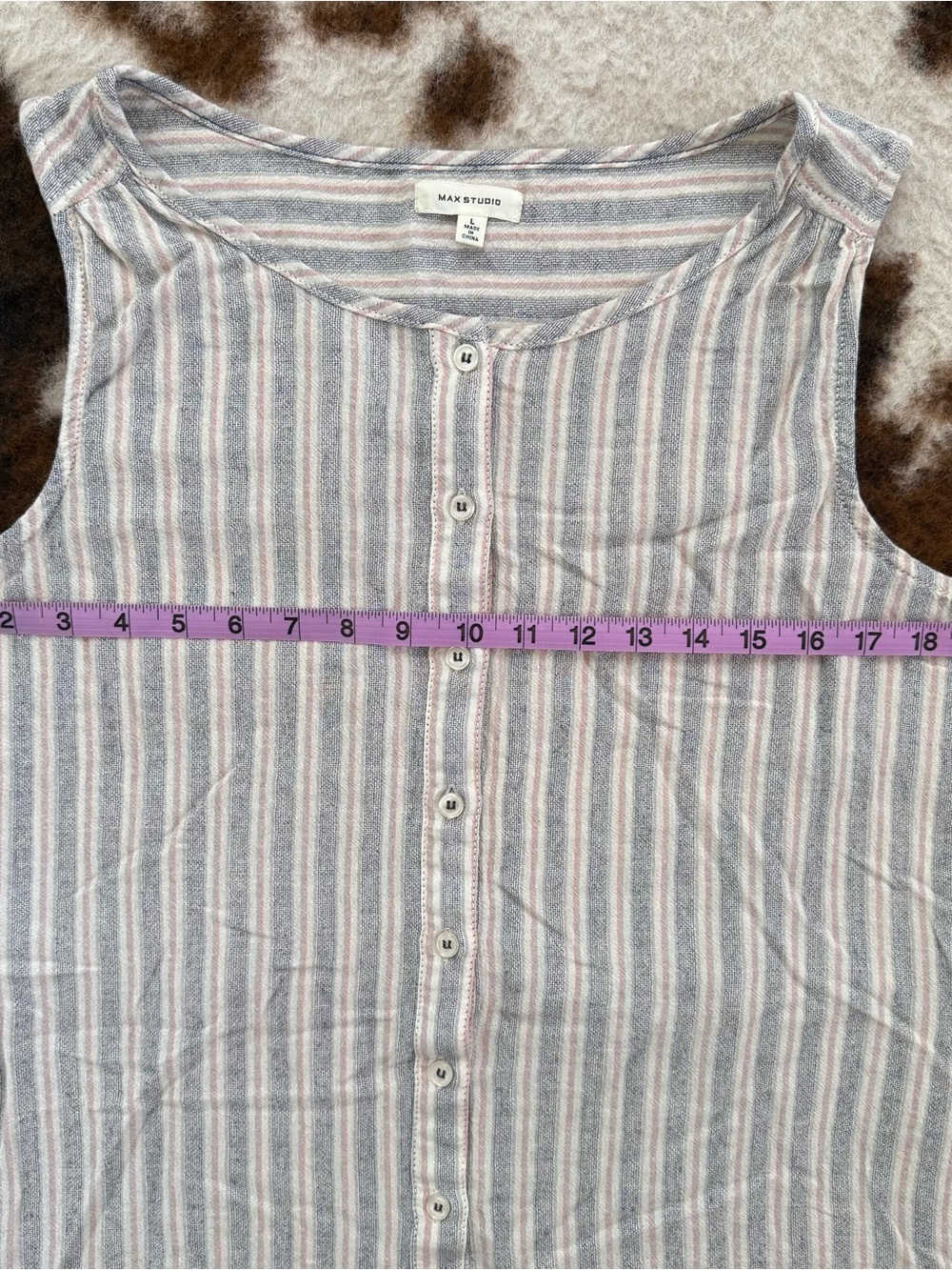 Sleeveless Button-Front Striped Maxi Dress - Neutral Stripe - Picture 6 of 7